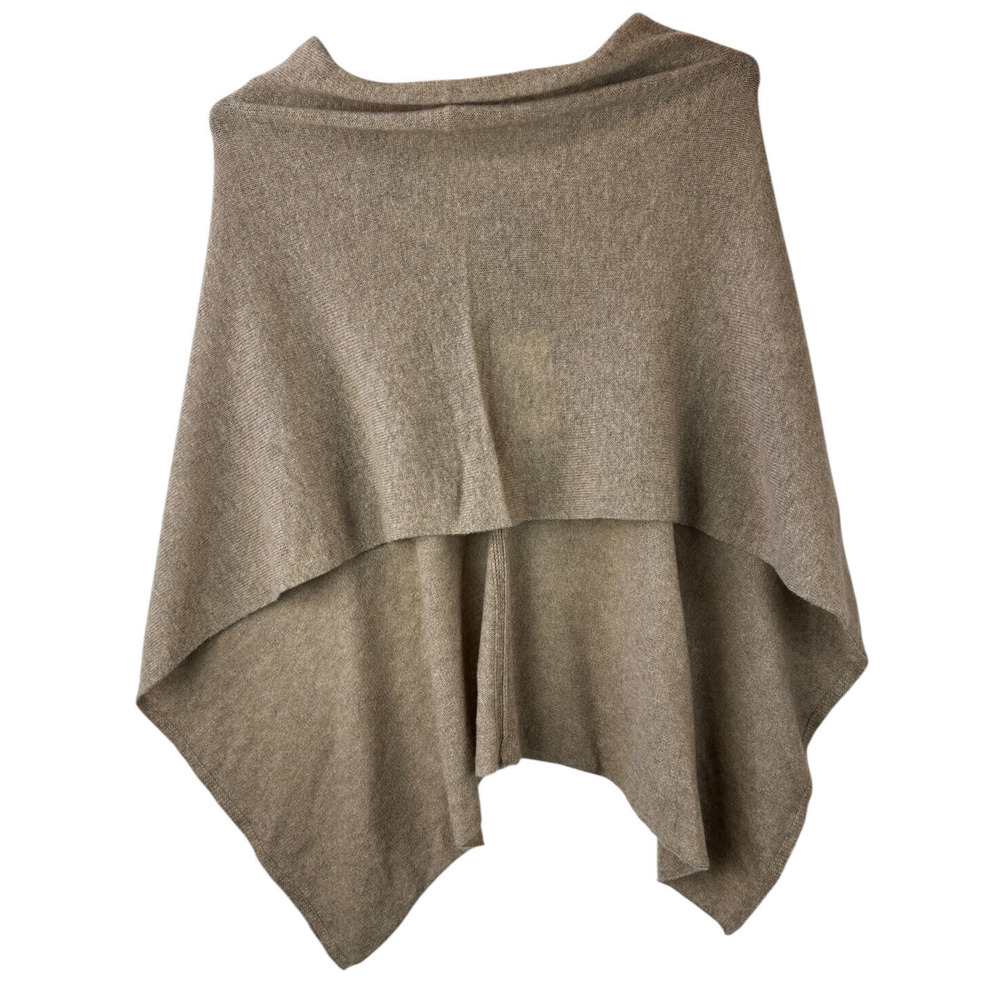 Alashan 100% Cashmere Draped Dress Topper Poncho Lightweight Soft & Cozy Tan NWT - Picture 3 of 16